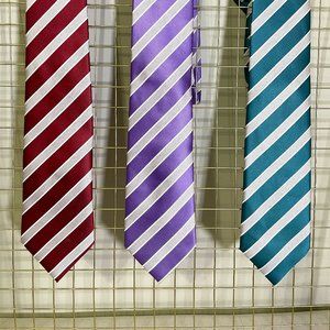 Brent Morgan Vibrant Striped Ties Lot of 3 ***70" LONG***